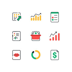 Poster - Graphic element collection showcasing business growth, shopping, marketing and finance icons for success