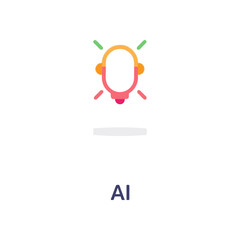 Poster - Vector illustration of a light bulb with headphones representing artificial intelligence and machine learning technology