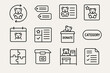 © Bohdan - Teddy bear icons set: donation, calendar, puzzle, document, tags, box