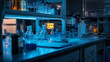 © Nan - AI generator images of Scientists in laboratory ,Microscope background and group of flasks, other glassware of scientists in the workplace Background, Microscope, Glassware in the laboratory