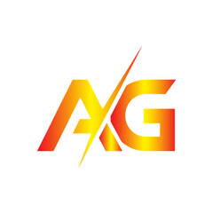 Leinwandbilder - Dynamic ag monogram logo with a lightning bolt effect and gradient colors