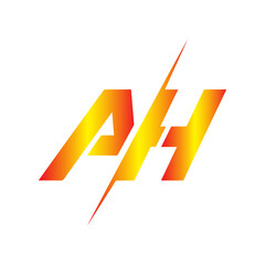 Leinwandbilder - Dynamic ah monogram with lightning bolt and gradient colors