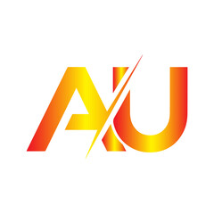Leinwandbilder - Modern au monogram logo design with a vibrant gradient and sharp accent