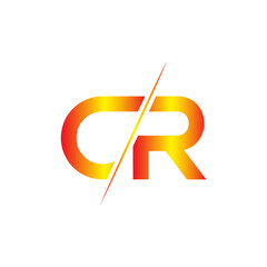 Leinwandbilder - Modern cr monogram logo with a fiery gradient and a sharp dividing line