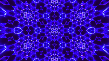 Poster - Abstract colorful kaleidoscopic geometric pattern. Kaleidoscopic background design. Hypnotic background. 3D rendering