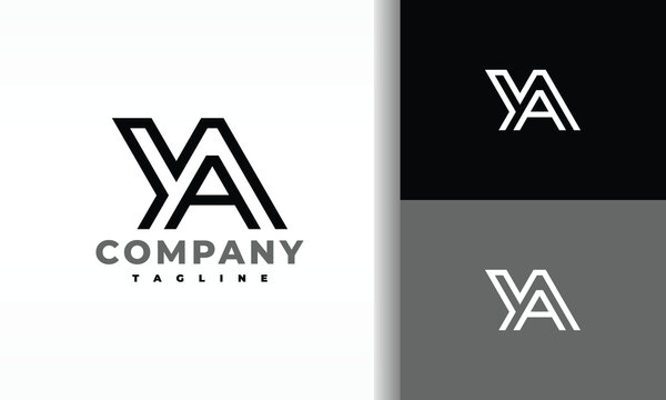 monogram letter YA logo