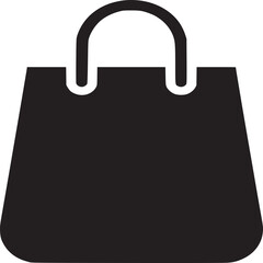 Poster - Black shopping bag icon vector illustration for online store and retail business promotion concept design on transparent background silhouette