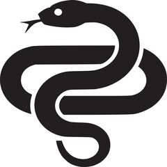 Poster - Black snake vector illustration graphic design serpent viper cobra reptile animal wildlife nature symbol icon on transparent background silhouette