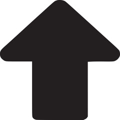 Fototapete - Black up arrow direction icon vector illustration simple design for navigation interface and ui elements on transparent background silhouette