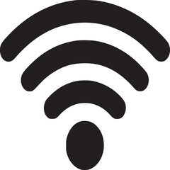 Poster - Wifi connection signal icon wireless internet network hotspot access point technology symbol vector design on transparent background silhouette