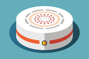 Aufkleber - Flat geometric smoke detector sensor designed for fire safety detection in residential or commercial spaces