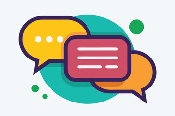Poster - Vector design of chat message bubbles symbolizing communication and interaction. Bright colors and modern style add to the appeal, suitable for digital applications and graphic projects