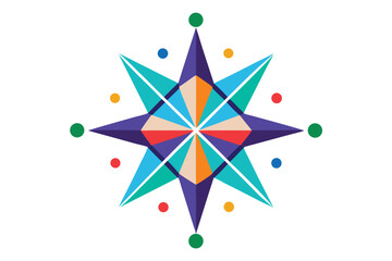 Poster - Star design featuring geometric points in vibrant colors showcasing a celestial theme for art and decoration purposes