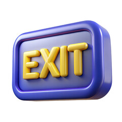 Poster - 3d rendered exit sign isolated on transparent background