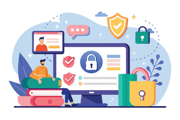 Aufkleber - Effective cyber security practices for password protection and data access management in digital environments