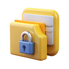 Poster - 3d rendered secure folder icon isolated on transparent background