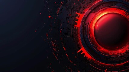 Poster - striking abstract design glowing red sphere surrounded by intricate patterns, evoking mystery and en