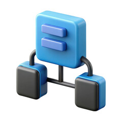 Poster - 3d rendered network diagram icon isolated on transparent background