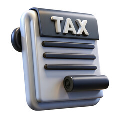 Poster - 3d rendered tax document icon isolated on transparent background