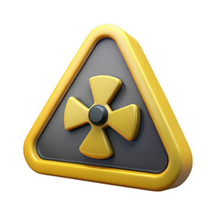 Poster - 3d rendered radioactive warning symbol isolated on transparent background