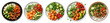© Rawpixel.com - PNG Colorful fresh poke bowls assortment, element set on transparent background