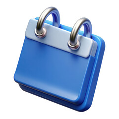 Poster - 3d rendered blue calendar icon isolated on transparent background