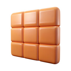 Poster - 3d rendered orange cubes wall isolated on transparent background