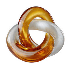 Aufkleber - Intertwined amber and clear glass rings with glitter isolated on transparent background