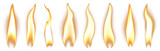 PNG Animated flames in various shapes, element set on transparent background
