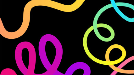 Poster - Set of vector graphic elements. Abstract shapes with smooth wavy lines, bright colors and gradient transitions.
