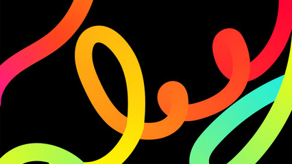 Poster - Set of vector graphic elements. Abstract shapes with smooth wavy lines, bright colors and gradient transitions.