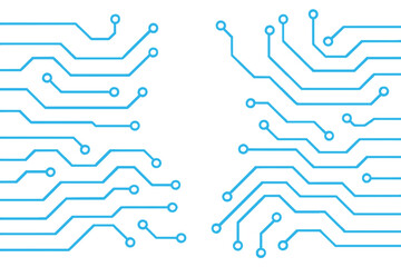 Poster - Electronic circuit background with cyber connection, featuring Spu and circuit lines design as a vector illustration