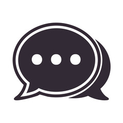 Leinwandbilder - Graphic of Speech Bubbles with Ellipsis Dots Against Black Background