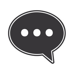 Leinwandbilder - Dialogue Cloud Icon with Dots, Chat Symbol Representing Conversation and Communication
