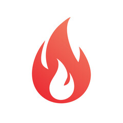 Poster - Stylized Fire Flame Graphic with Gradient and White Accent Design on Black Background Represents Passion Heat Energy