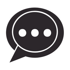Poster - Thought bubble with ellipses indicating typing or loading, simple black and white graphic