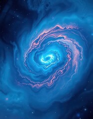 Wall Mural - Swirling nebula of deep blues and indigos, textured and abstract, gradient, graphic