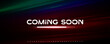 © artyway - Coming soon interface with glowing progress bar. Futuristic digital typography for tech promo, website launch, app loading page, UI UX design. Bold urban font, techno alphabet. Vector illustration