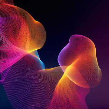 abstract generative art with vibrant gradients, futuristic patterns
