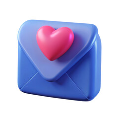 Poster - 3d rendering icon of love letter isolated on white background depicting romantic communication and sweet valentine message
