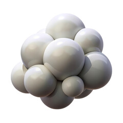 Poster - Abstract 3d geometric composition of white spheres with reflective surface isolated on background for 3d rendering icon