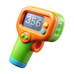 Poster - Stylized 3d rendering of a digital thermometer icon isolated on white background health technology vibrant color design medical equipment presentation