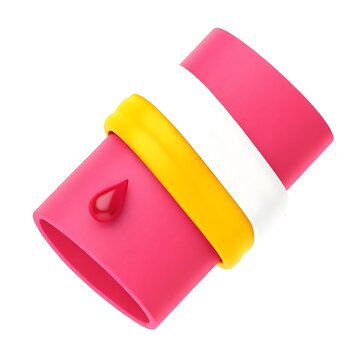 Vibrant Pink and Yellow Layered Cylinder Design Element