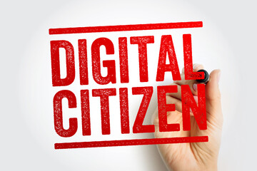 Aufkleber - Digital Citizen - those who use the internet regularly and effectively, text stamp concept background