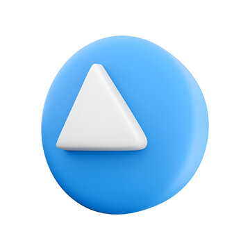 A blue button with a white upward triangle symbol, often used in user interfaces to indicate an action or navigation.