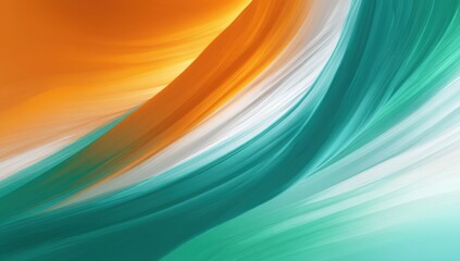 Poster - Abstract colorful wave pattern with dynamic flowing lines in vibrant orange teal white and green shades for modern design and digital artwork
