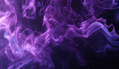 Poster - Vibrant Purple Smoke Clouds Abstract Background with Swirling Wisps and Dynamic Flow for Artistic, Creative, and Digital Design Use