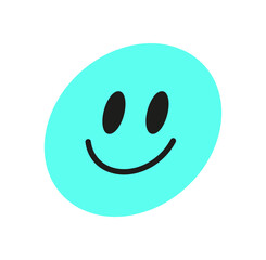 Wall Mural - y2k smile emoji shape. playful happy face icon. retro abstract shape, modern graphic element, trendy