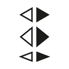 Poster - Triangle shape icons. Geometric arrow symbols. Abstract Vector elements. Up down direction.