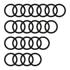 Poster - Concentric ring pattern. Abstract circle graphic. Geometric Vector element. Metal chain illustration. E